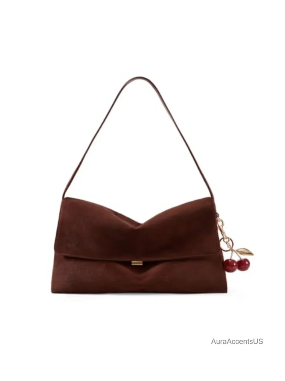 Faux Suede Flap Hobo Shoulder Bag Slouchy Tote